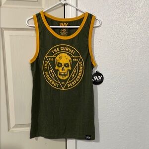 Vibrant Green and Yellow Performance Tank Top The Curse Pre-Workout Performance